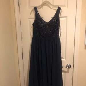 Navy beaded Bridesmaid/prom dress